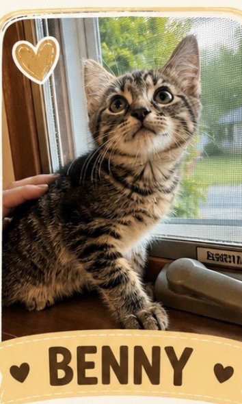 Benny, Domestic Short Hair, cat for adoption in Romeoville, Illinois