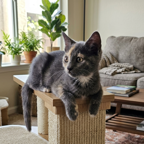 Saffie (dilute calico), an adoptable Domestic Short Hair in Allen, TX
