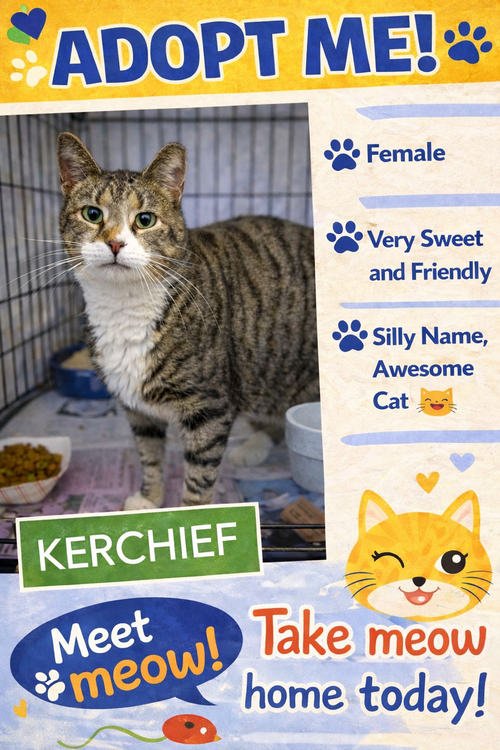 Kerchief (f) (FCID# 01/12/2026 - 512), Adult Tabby (short coat), cat for adoption in Lancaster, Pennsylvania