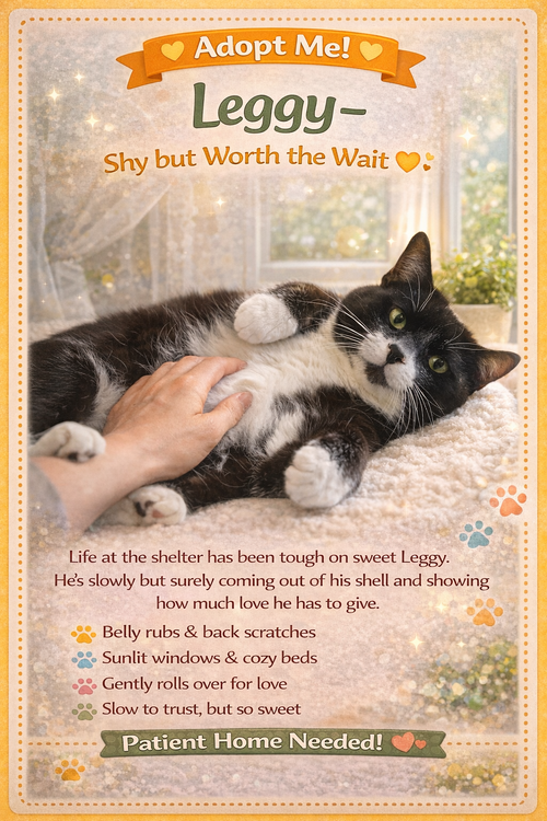 Leggy (FCID# 01/07/2026 - 14 Glen Mills PS), an adoptable Tuxedo in Greenville, DE