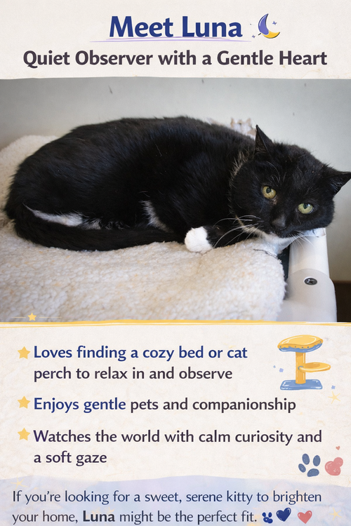 Luna (FCID# 03/13/2026 - 1 Trainer), Young Tuxedo (short coat), cat for adoption in Lancaster, Pennsylvania
