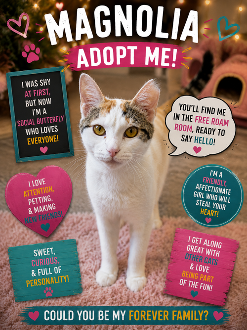 Magnolia (FCID# 03/23/2026 - 31 Christiana PS) C, Young Domestic Short Hair / Calico / Mixed (short coat), cat for adoption in Dover, Delaware