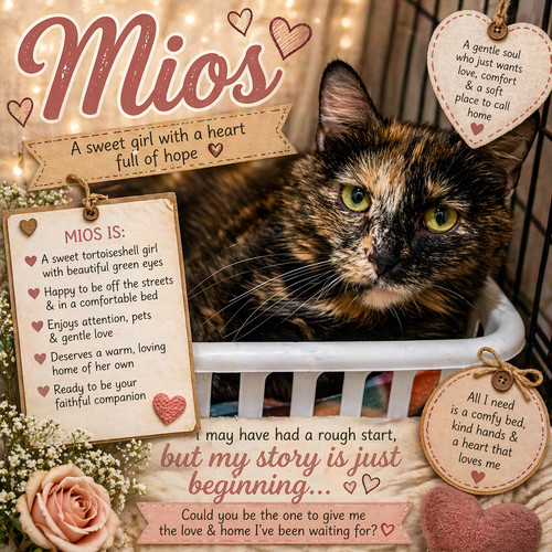 Mios (FCID# 04/16/2026 - 14 Brandywine PS) C, an adoptable Tortoiseshell in Greenville, DE