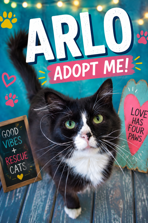 Arlo (FCID# 04/22/2026 - 35 Brookhaven PS), an adoptable Tuxedo in Greenville, DE