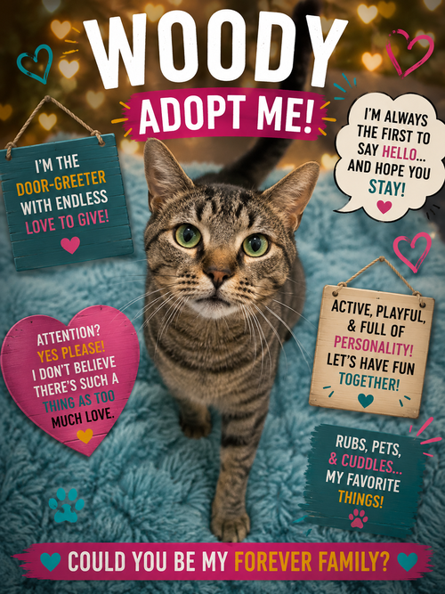 Woody (FCID# 05/07/2026 -19 Trainer), Adult Tabby (short coat), cat for adoption in Marcus Hook, Pennsylvania