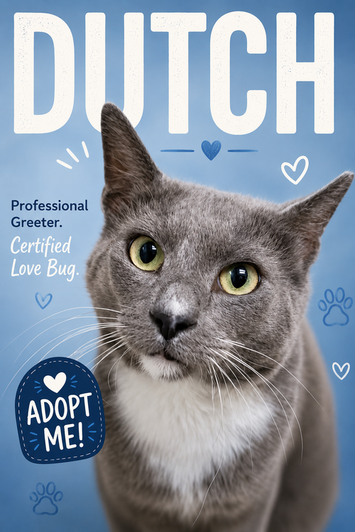 Dutch (FCID# 05/13/2026 - 66 Trainer), Adult Tuxedo (short coat), cat for adoption in Marcus Hook, Pennsylvania