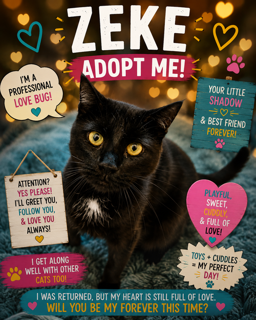 Zeke (FCID# 06/01/2023 - 34 Trainer) C, Adult Domestic Short Hair (short coat), cat for adoption in Marcus Hook, Pennsylvania