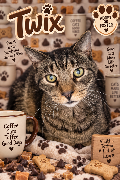 Twix (FCID# 08/20/2026 - 74 Trainer), a cat for adoption from Forgotten Cats, Inc.