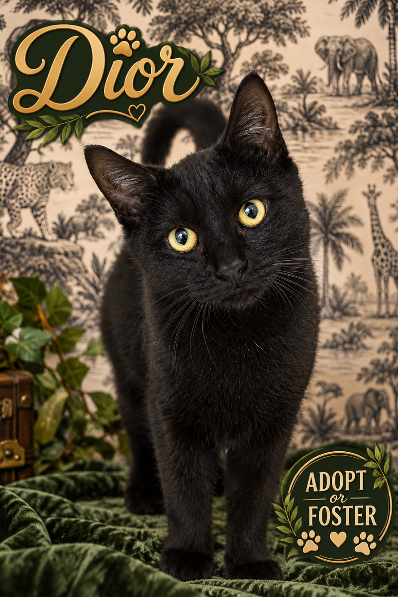 Dior, a young female cat up for adoption