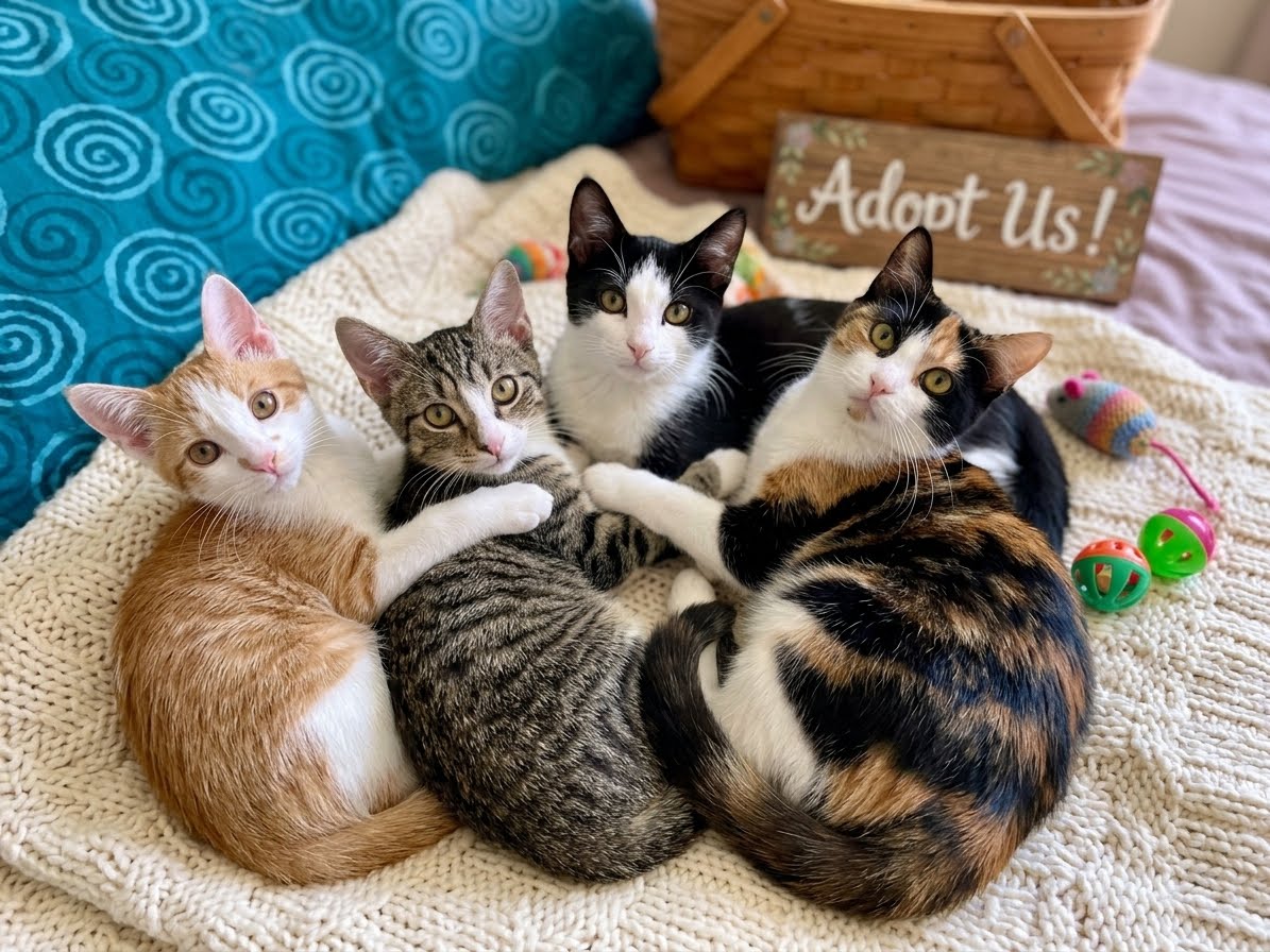 Four Adorable Special Cats