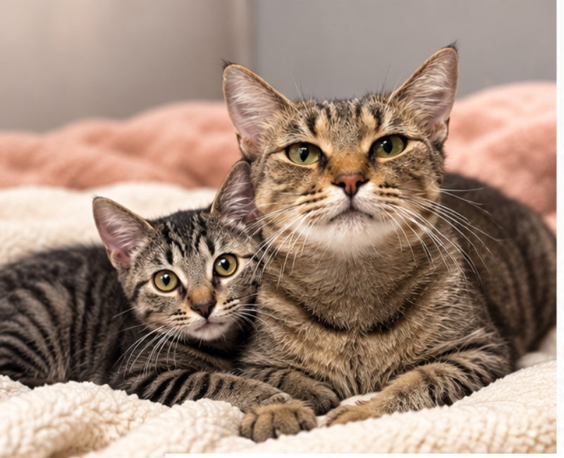 Pancake and Biscuit, female Tabby cats up for adoption