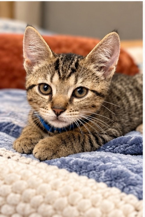 Mj, a male Tabby cat up for adoption