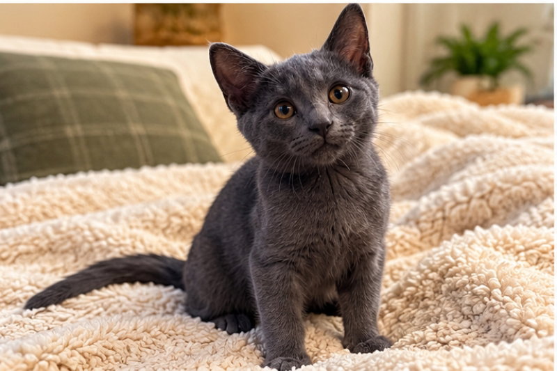 Opie, a male Russian Blue cat up for adoption