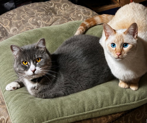 Rice & Mustard - Offred by Owner - Bonded Pair, Adult Siamese / Tabby / Mixed (short coat), cat for adoption in Gresham, Oregon