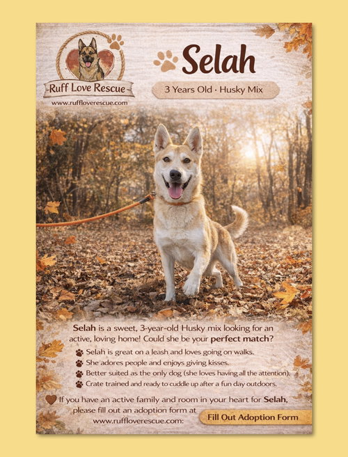 picture of the dog needing adoption