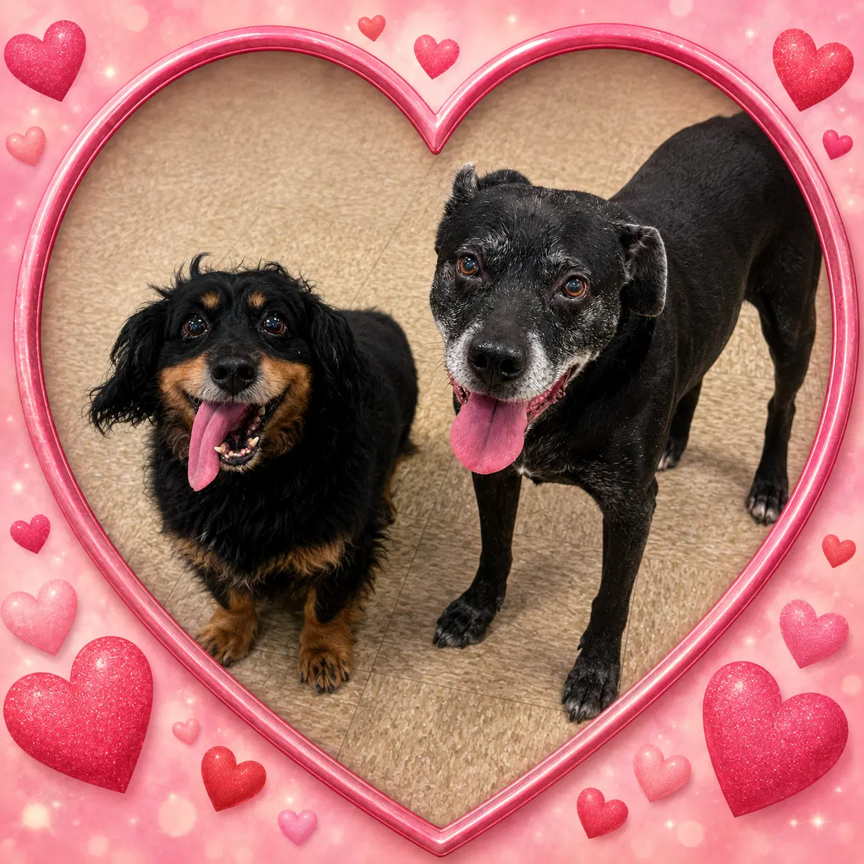 Bandit And Basque Senior Bonded Pair - Dachshund