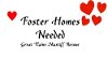 FOSTERS NEEDED