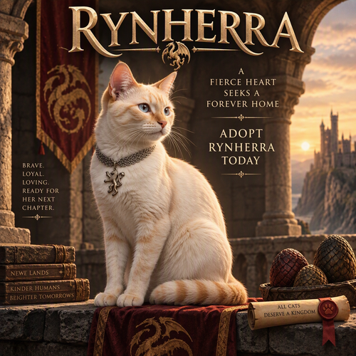 Rynherra, a cat for adoption from Rebels Rescue Inc.