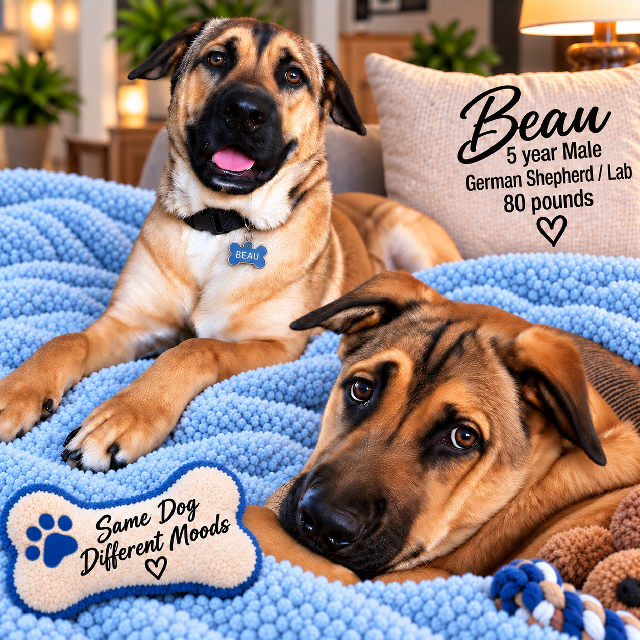 Beau – 5 Year Male German Shepherd/Lab Mix, German Shepherd Dog