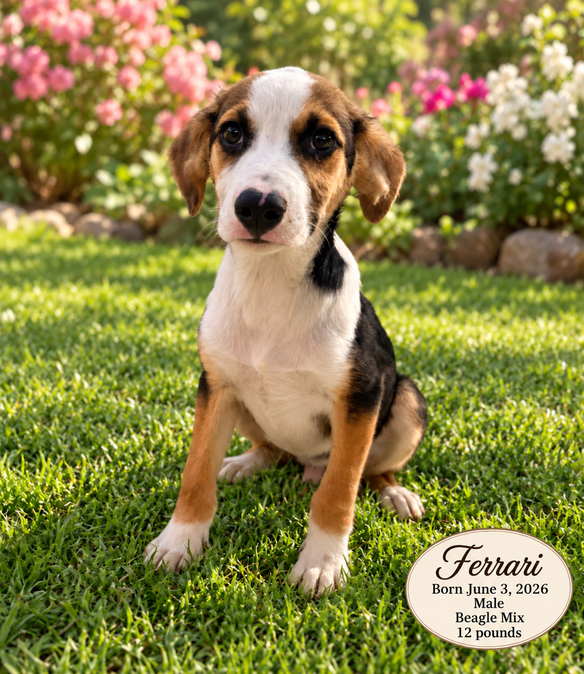 FERRARI – 4 MONTH MALE BEAGLE MIX