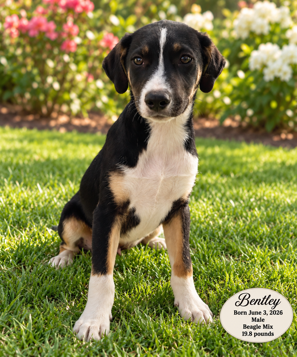 BENTLEY – 4 MONTH MALE BEAGLE MIX