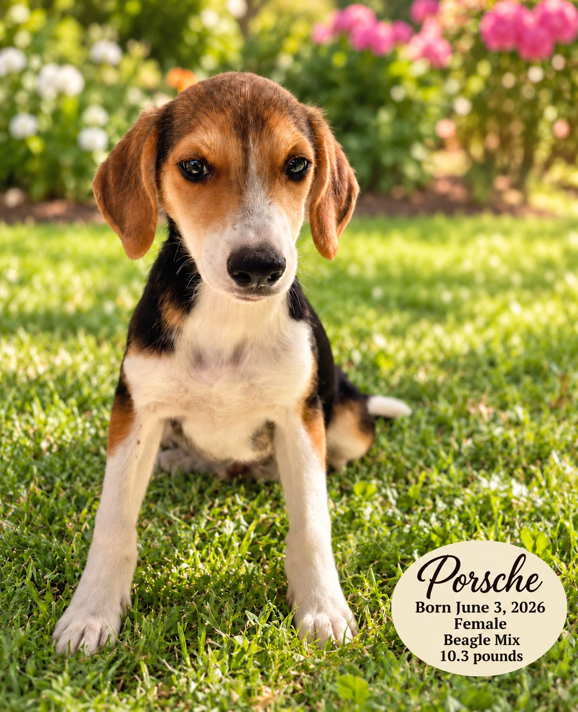 PORSCHE – 4 MONTH FEMALE BEAGLE MIX