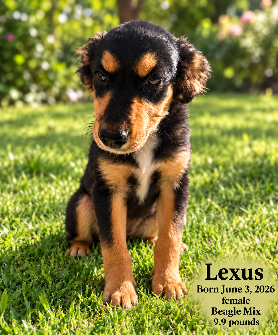 LEXUS – 4 MONTH FEMALE BEAGLE MIX