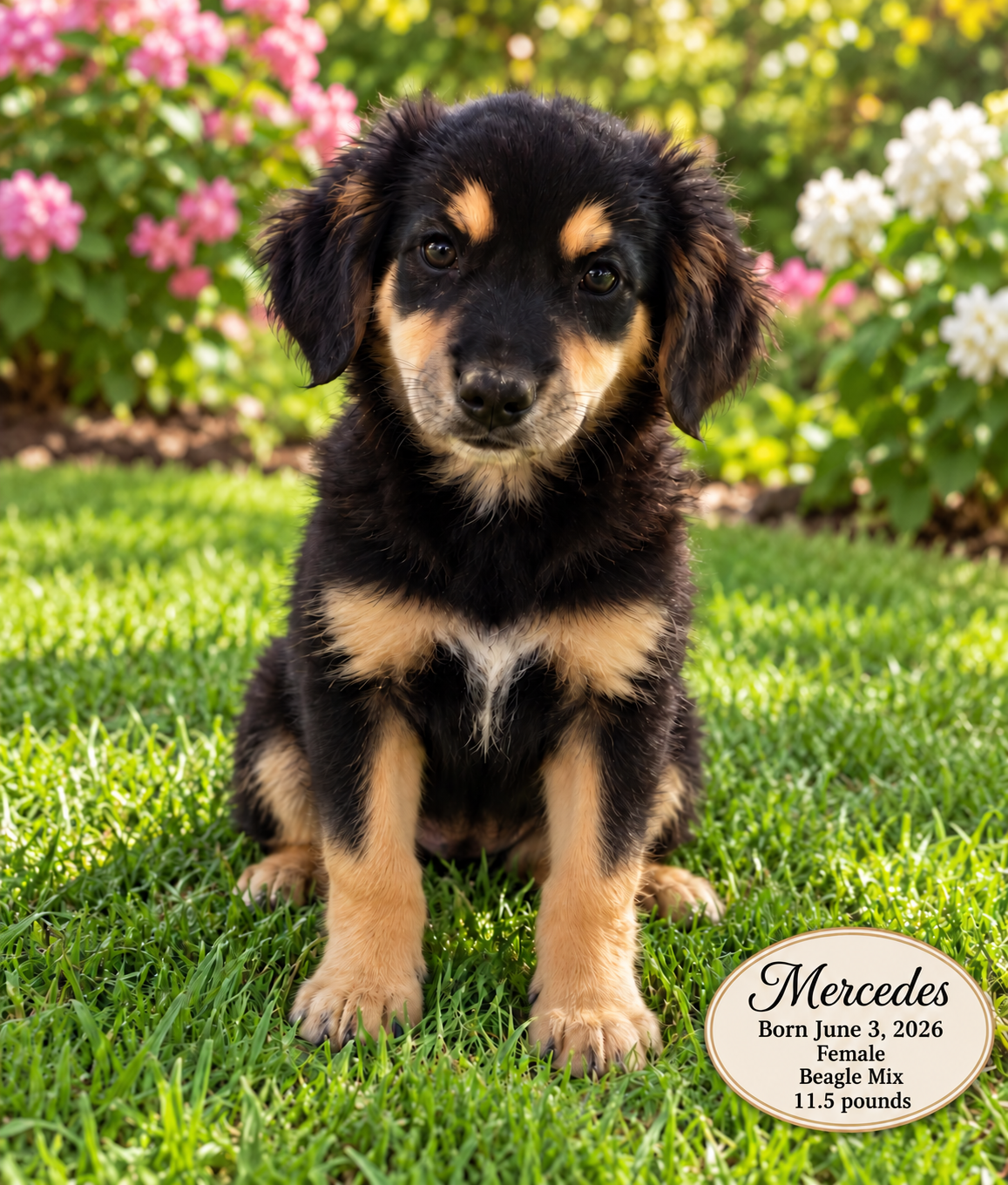 MERCEDES – 4 MONTH FEMALE BEAGLE MIX