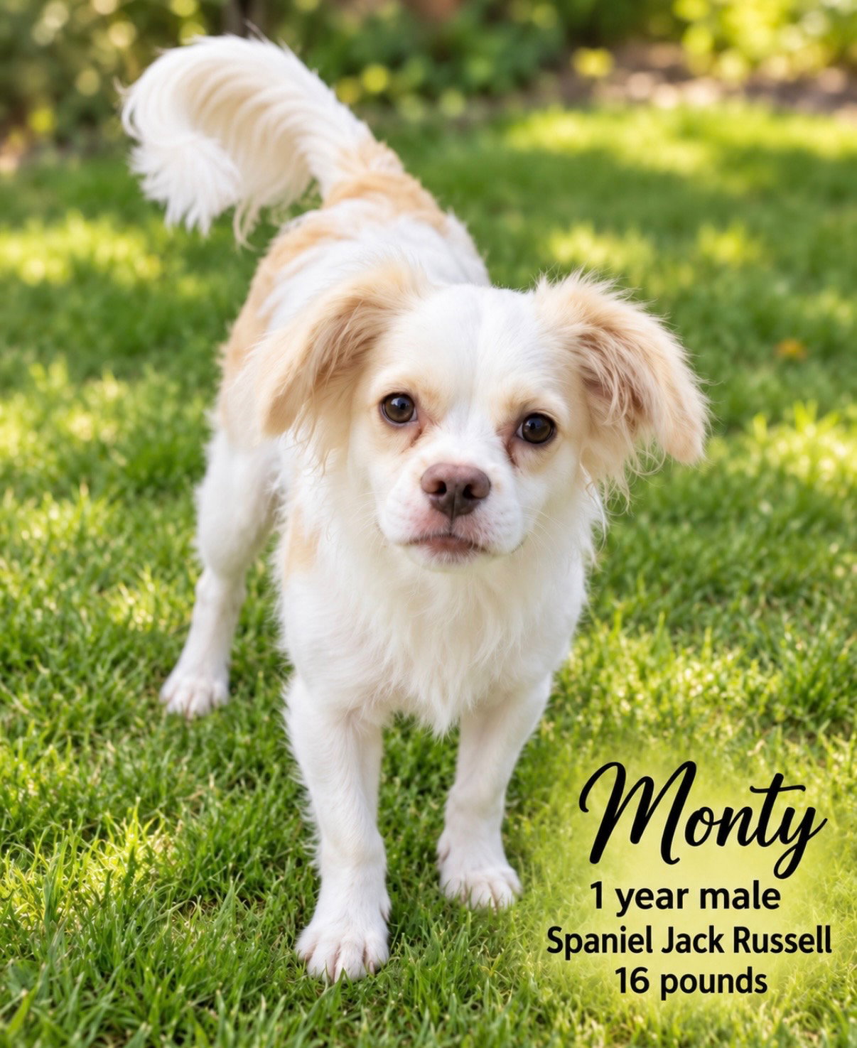 MONTY – 1 YEAR MALE SPANIEL JACK RUSSELL MIX