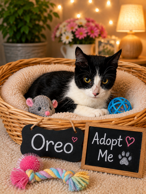 Oreo, a cat for adoption from Back The Blue Pet Rescue