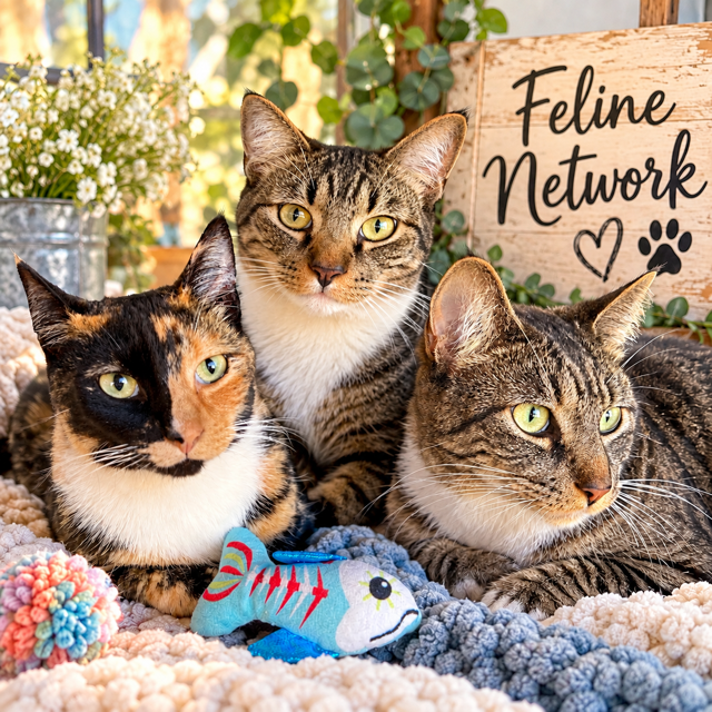 Raja, Charlie, & Darla - CCC, Tabby